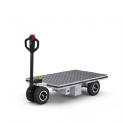 Medium Duty 600KG Electric Platform Cart Trolley,Optional Fence Guardrail